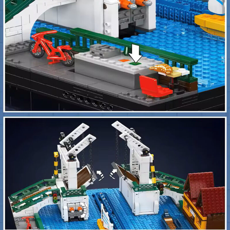 Mould King 16068 - Motorized Nordic Drawbridge - vue 3 | Power Blockz