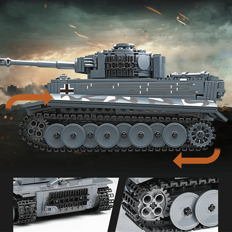 Mould King 20014S - Remote Controlled Tiger Tank - vue 6 | Power Blockz