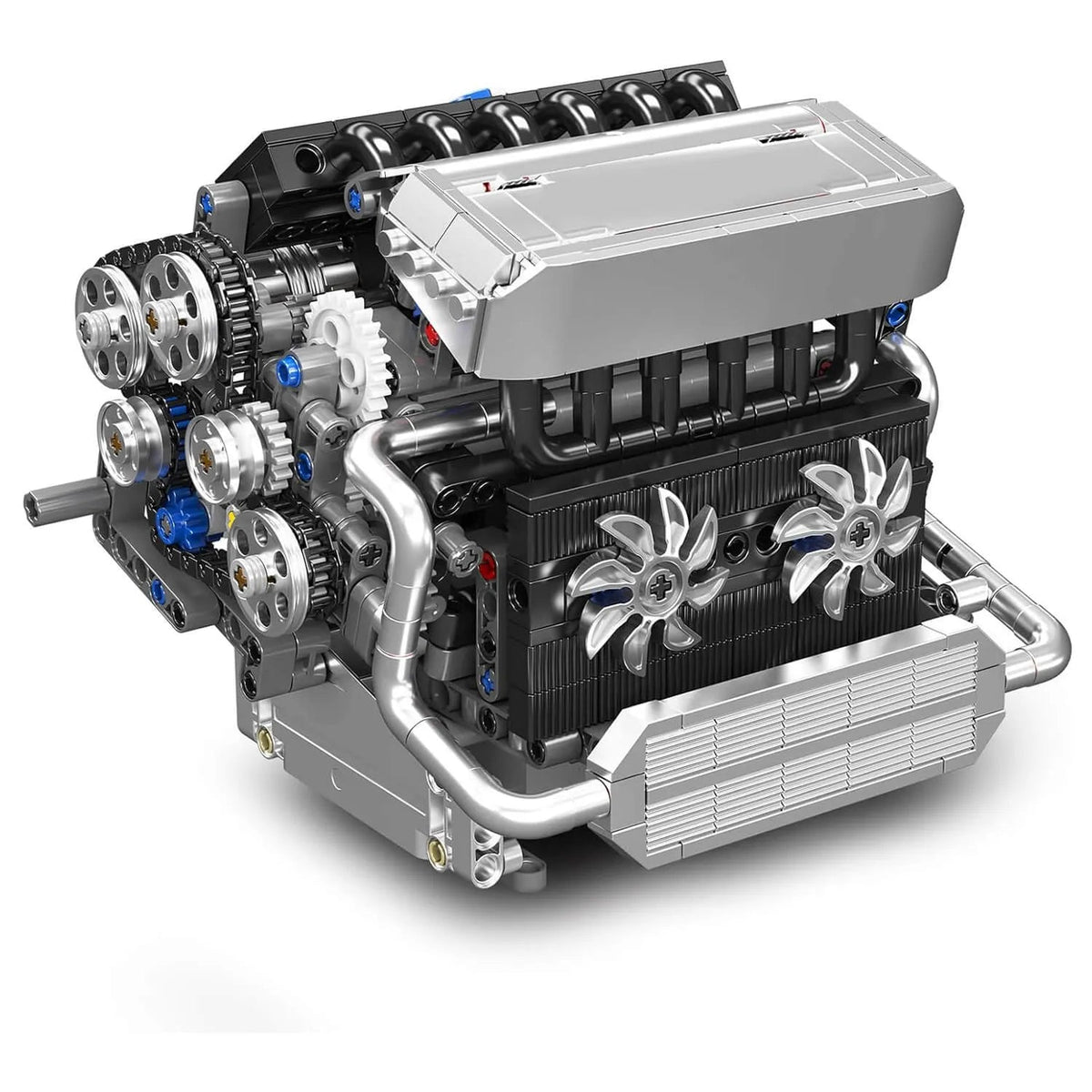 Mould King 10213 - Motorised Inline-6 German Engine - vue 2 | Power Blockz