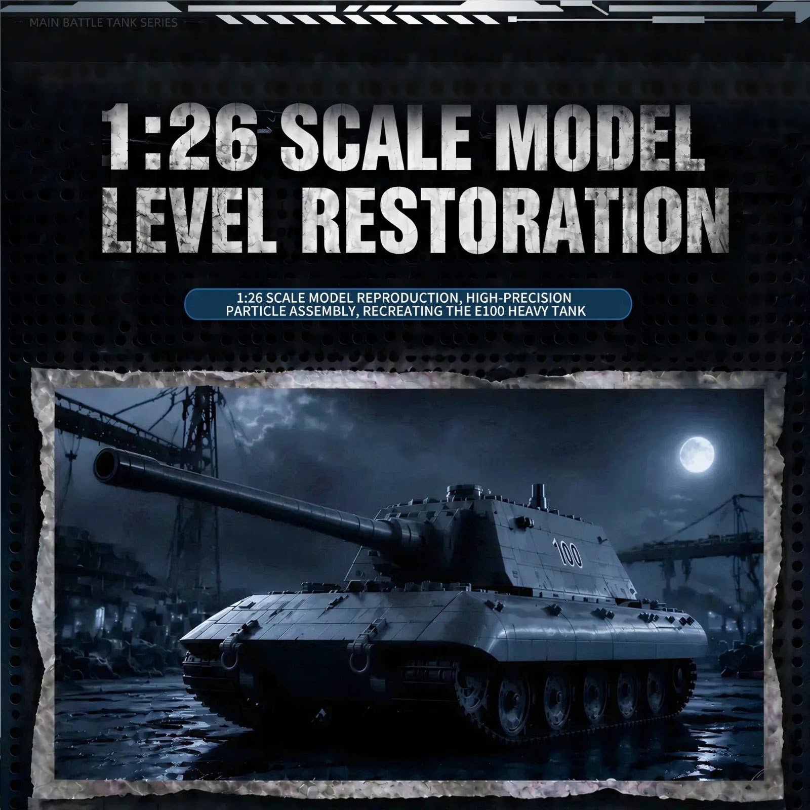 Reobrix 77037 - E100 Battle Tank - vue 6 | Power Blockz