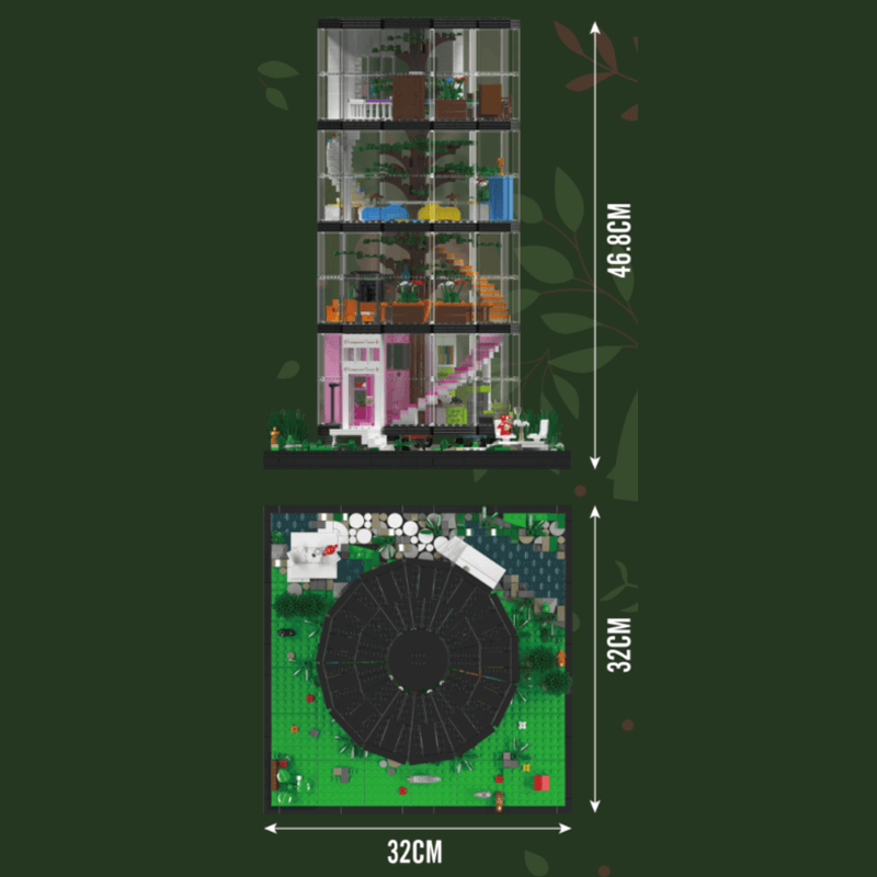 Mould King 16013 - Glass Dome Tree House - vue 6 | Power Blockz