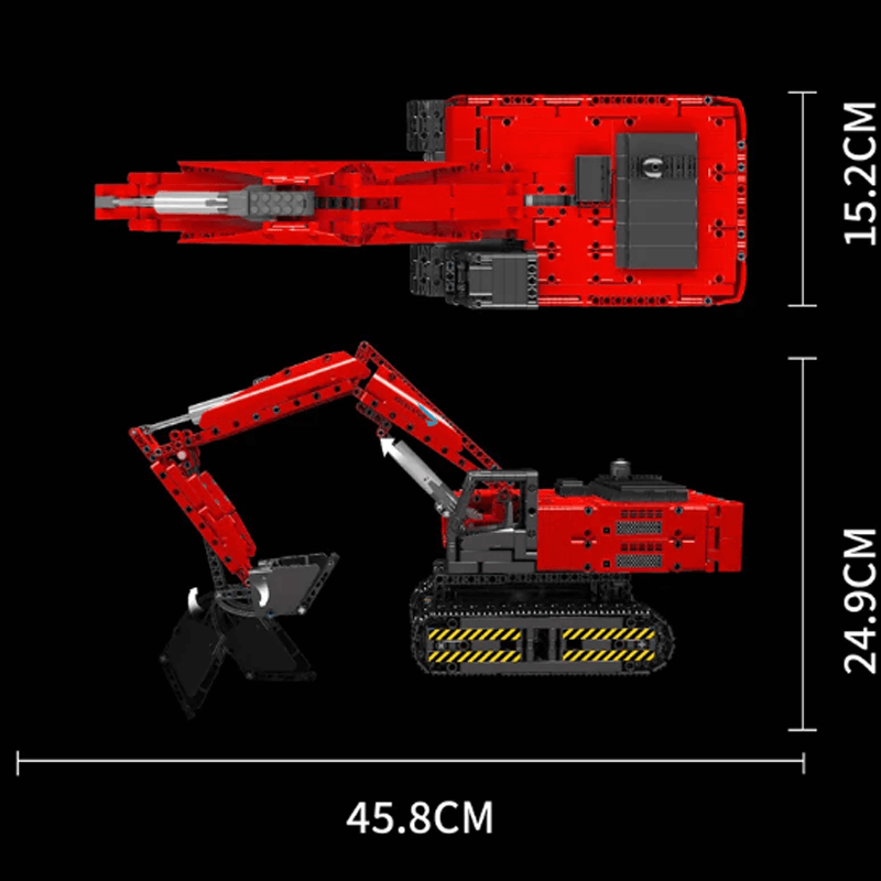 Mould King 15062 - Excavator Remote Control - vue 6 | Power Blockz