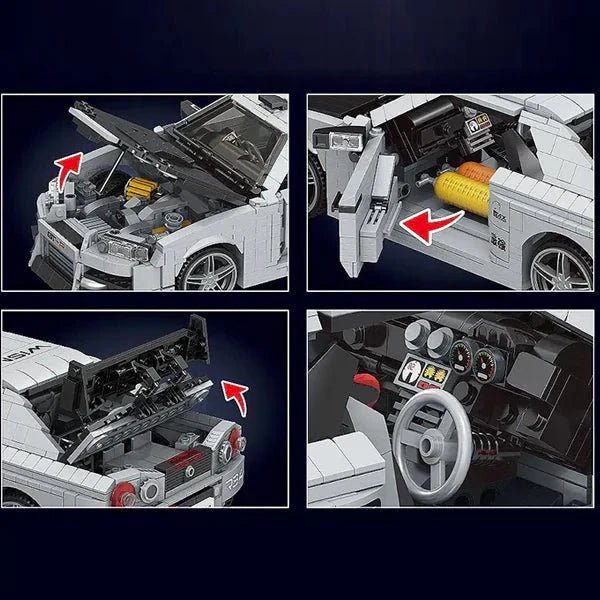 Mould King 10113 - Godzilla Skyline R34 GTR - vue 4 | Power Blockz