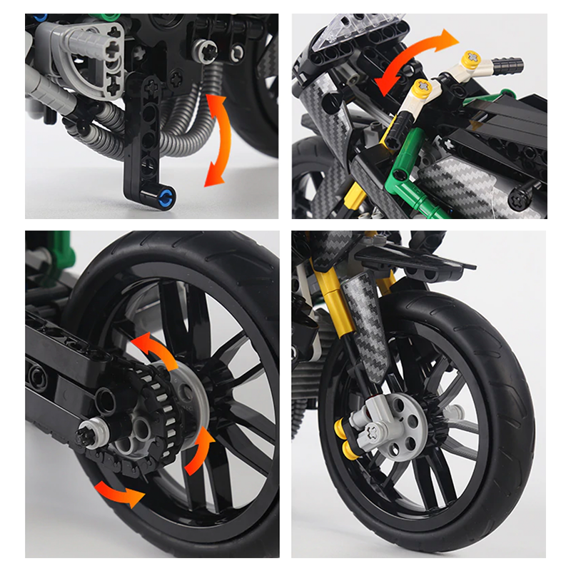 Mould King 23002 - Carbon Performance Motorcycle - vue 5 | Power Blockz
