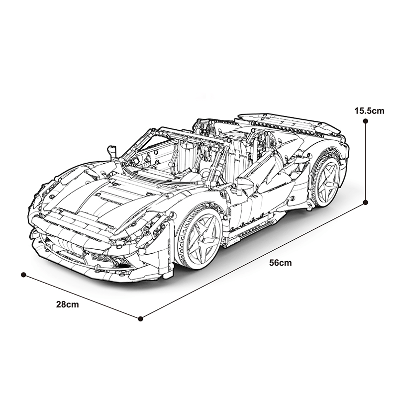 Jiestar JD018 - Static Version - Italian F8 Spider - vue 11 | Power Blockz