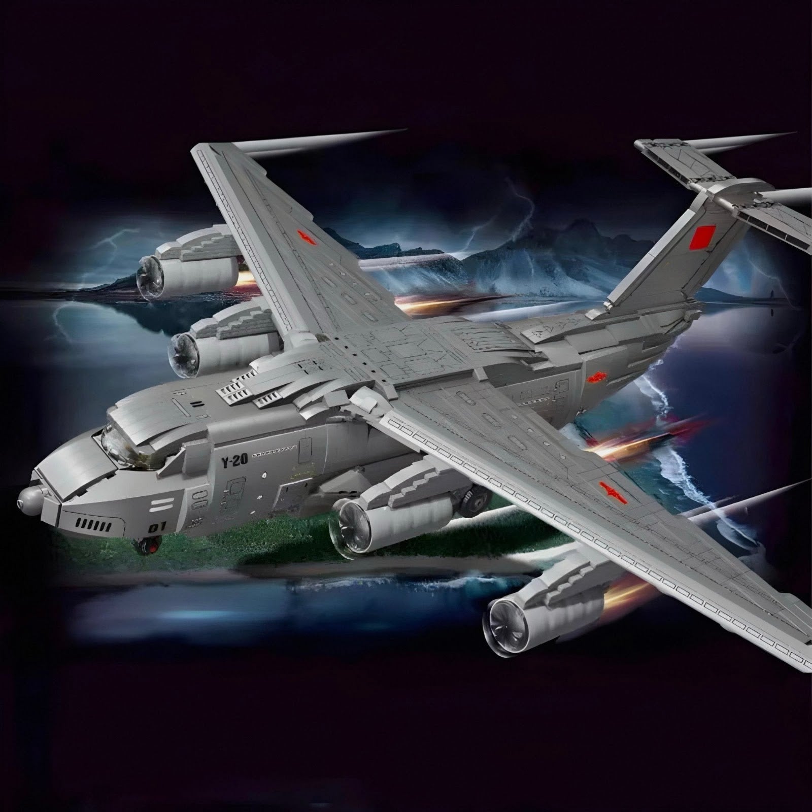 Qman 23013 - Y-20 Special Military Aircraft - vue 2 | Power Blockz