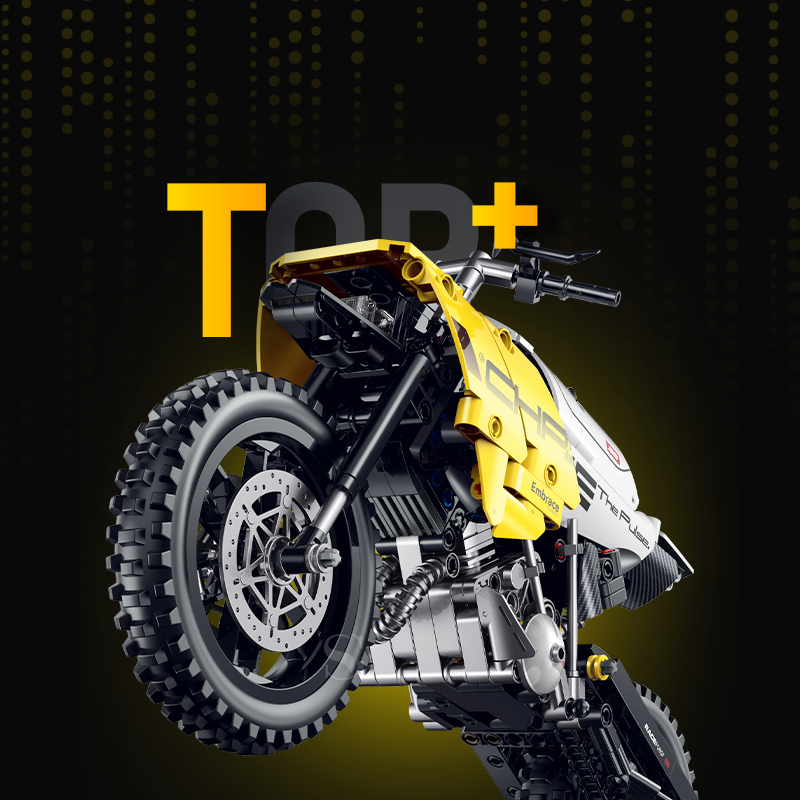 60544 - Dust Chaser 1:8 Off-Road Scrambler Motorcycle - View 3 | Power Blockz