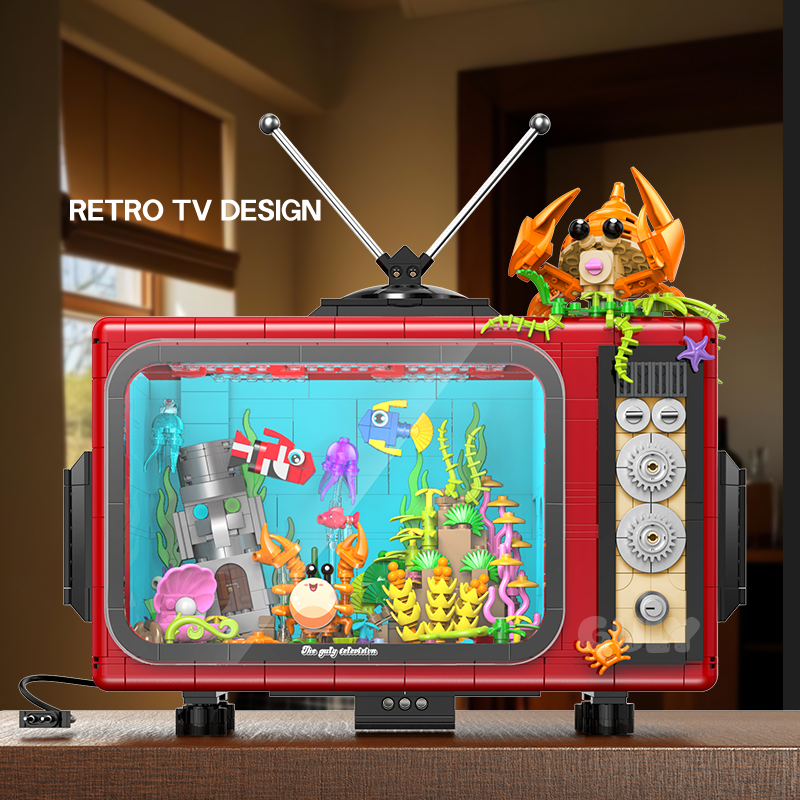 60518 - Retro Reef TV Vintage TV Aquarium Display - View 4 | Power Blockz