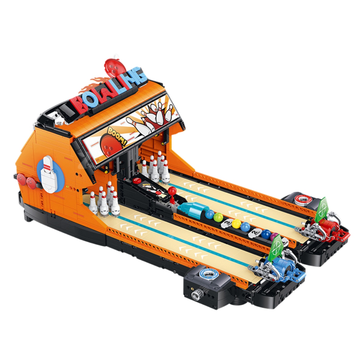 Bowling Strike Arcade tabletop bowling alley building blocks model - Power Blockz