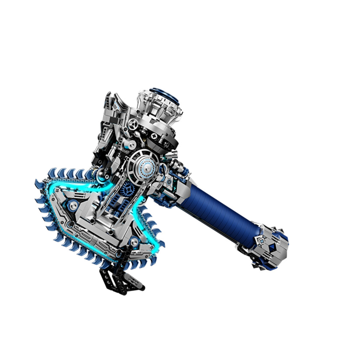 Ice Battle Axe fantasy weapon building blocks model - Power Blockz
