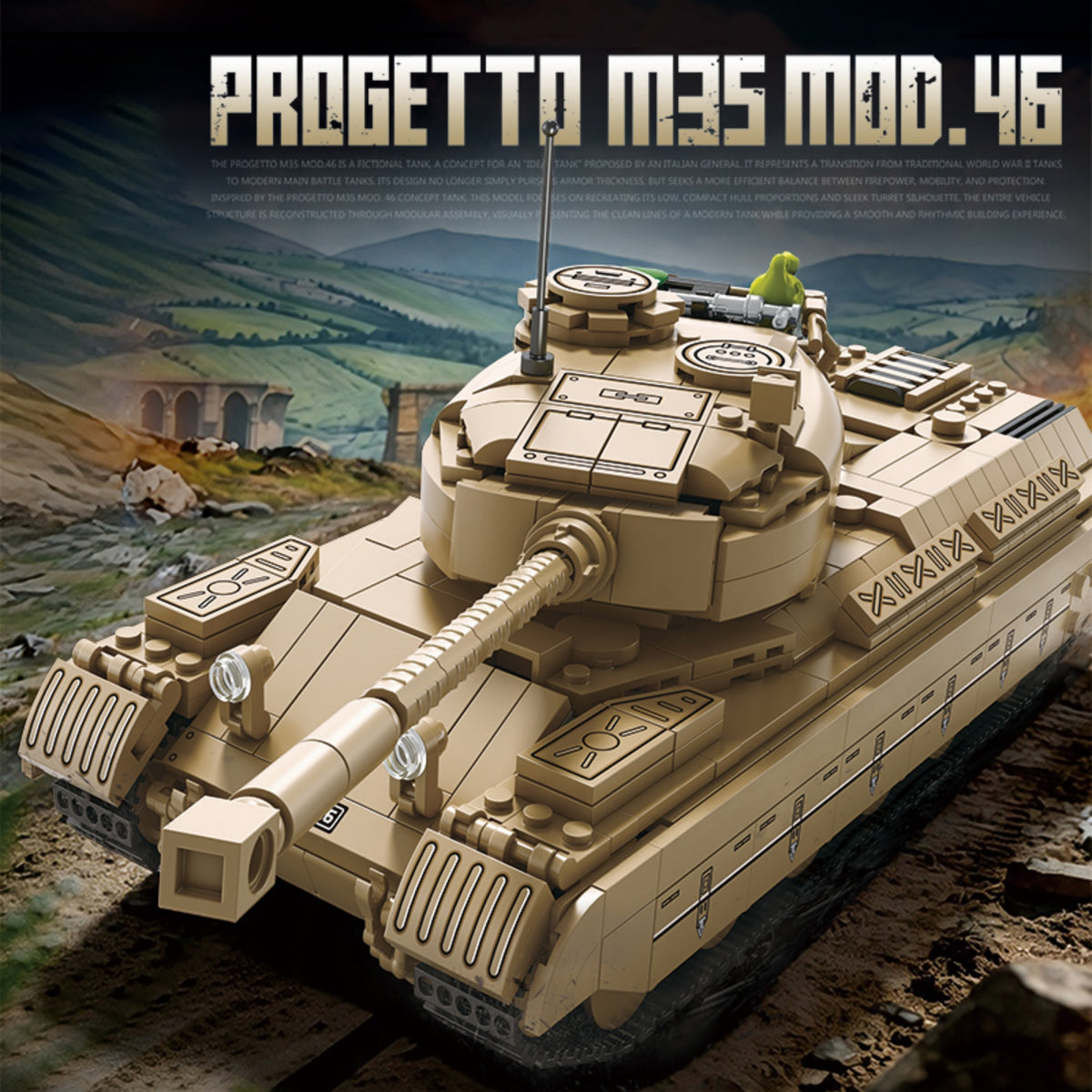77040 - The Progetto M35 mod46 Tank - View 6 | Power Blockz