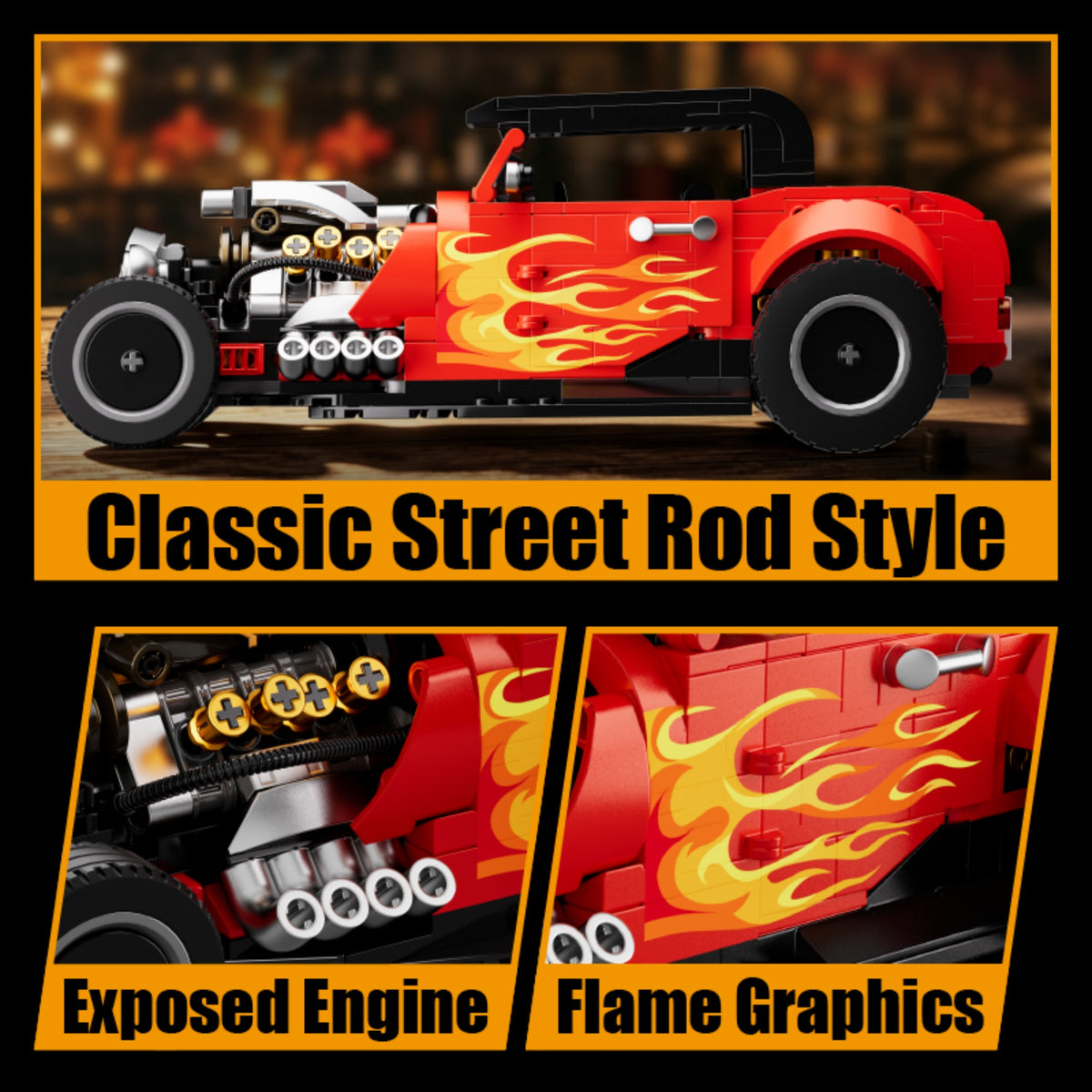 50106 - The Hot Rod Blaze Street Rod - View 7 | Power Blockz