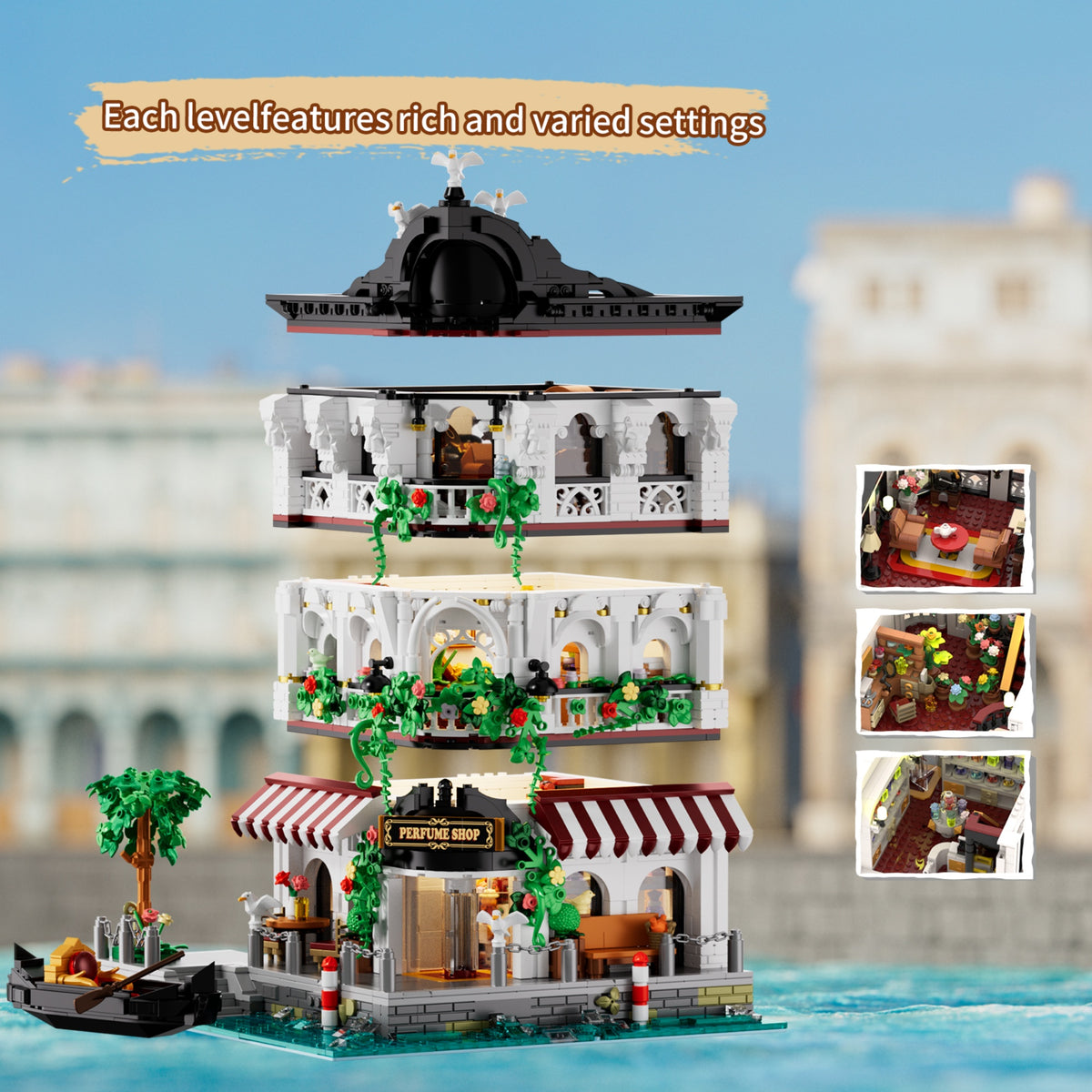 iambrick 40102 The Riverside Perfume Shop - 2771pcs building blocks set - view 3 | Power Blockz