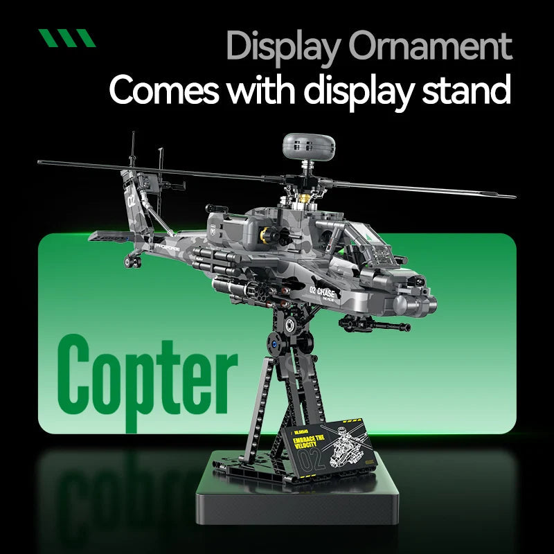 Guly 60549 Apache Combat Helicopter - 1116pcs building blocks set - view 5 | Power Blockz