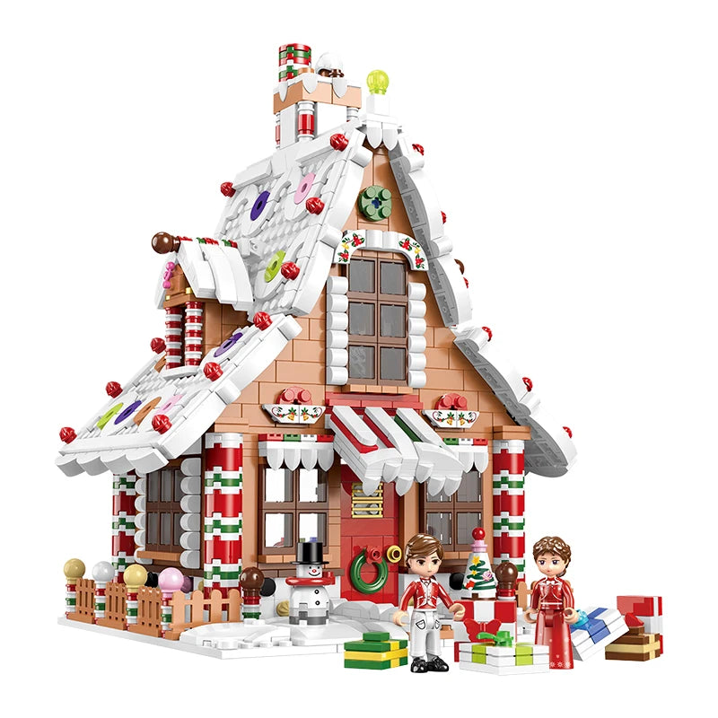 Xingbao XB-18021 Christmas Gingerbread - 1453pcs building blocks set - front view | Power Blockz