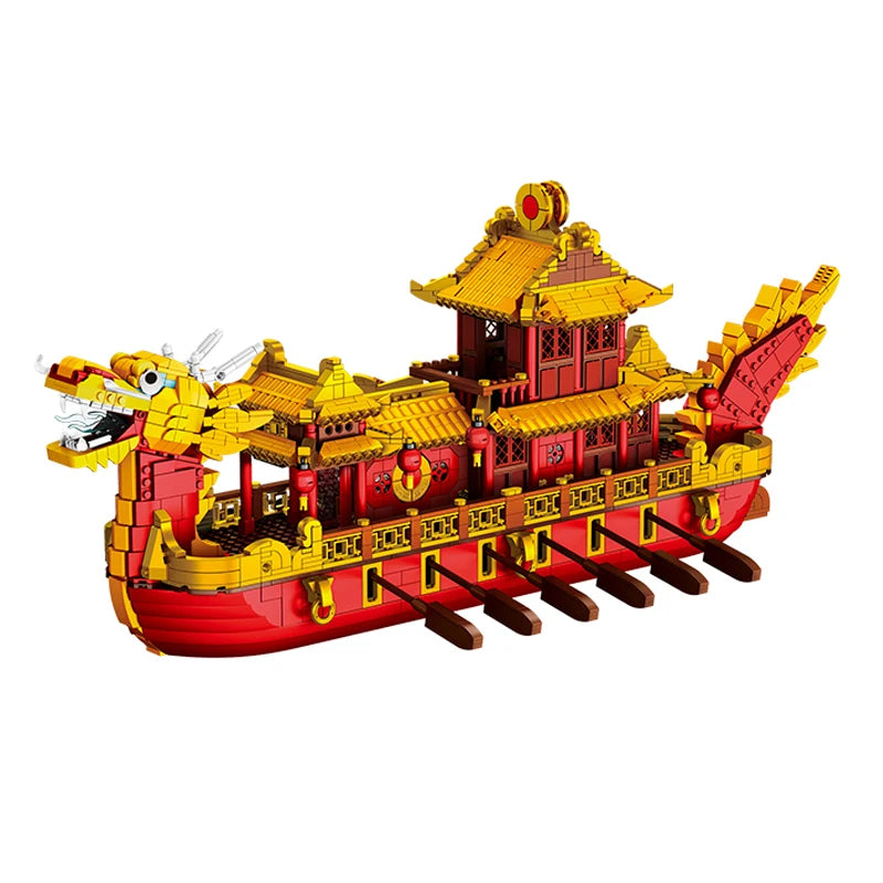 Xingbao XB-25002 Dragon Sailboat - 3325pcs building blocks set - front view | Power Blockz