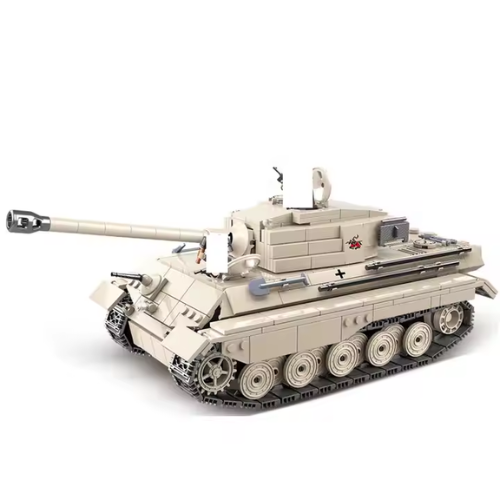 Quanguan 100066 German King Tiger Tank - 978pcs building blocks set - front view | Power Blockz