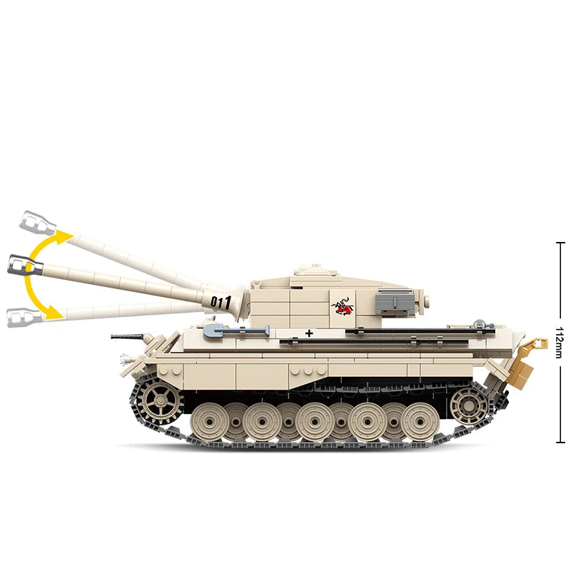 Quanguan 100066 German King Tiger Tank - 978pcs building blocks set - view 4 | Power Blockz