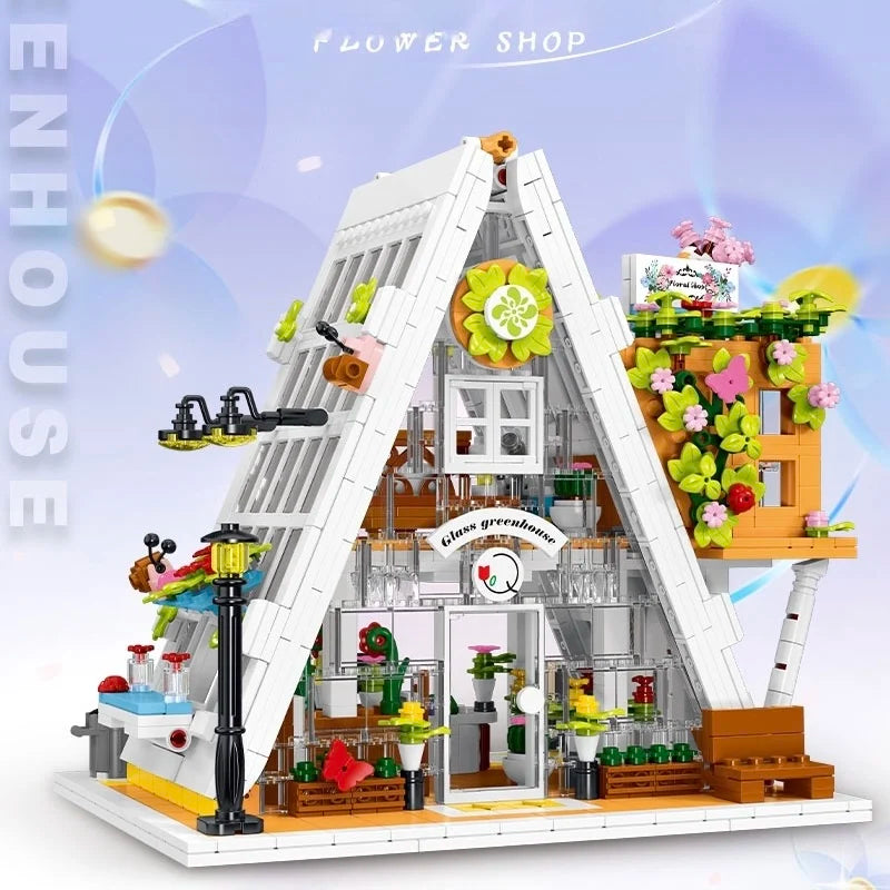 Mork 031065 Glass Flower Shop - 1413pcs building blocks set - view 4 | Power Blockz