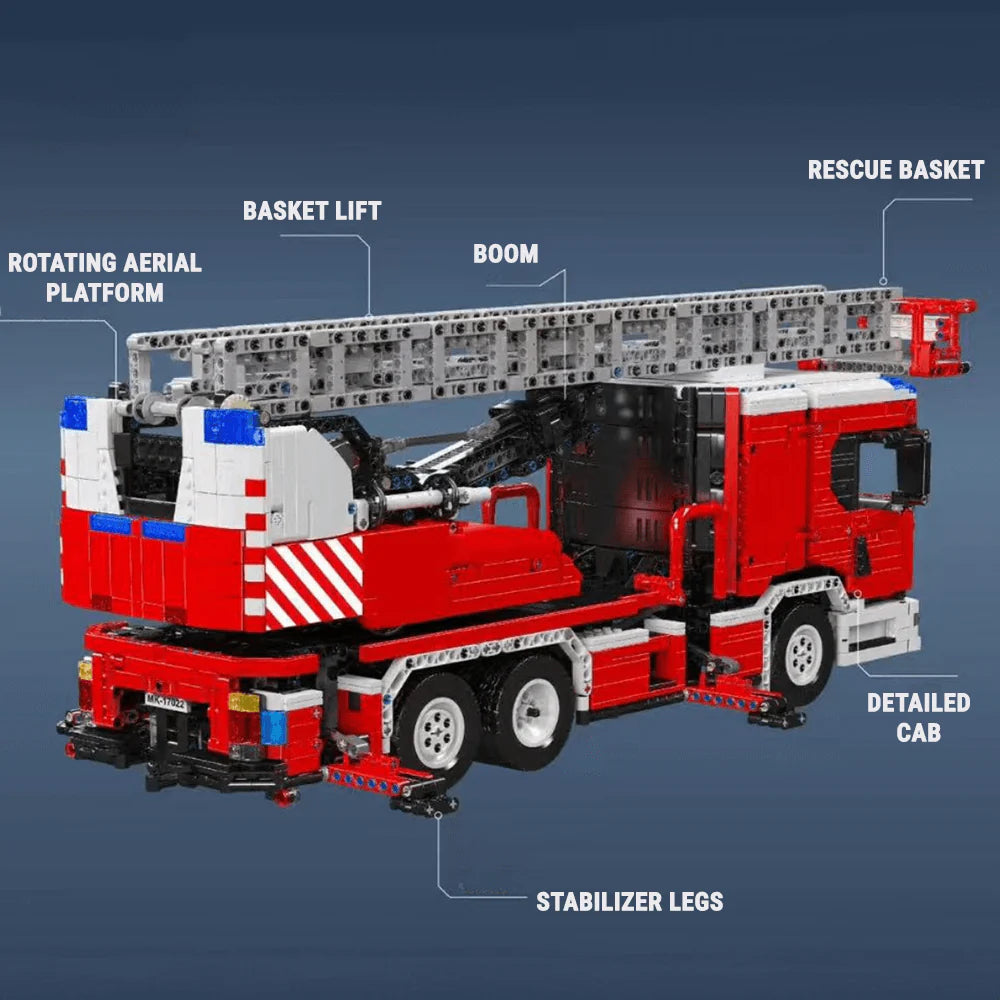 Mould King 17022 Ladder Firefighting Truck - 4886pcs building blocks set - view 2 | Power Blockz