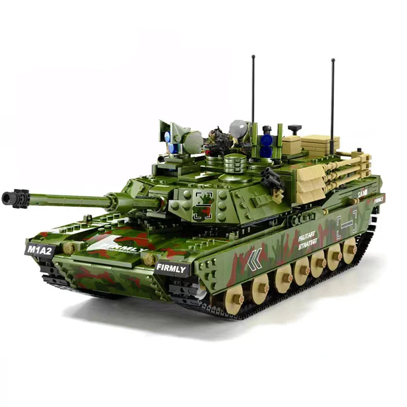 GaoMiSi T3016 M1A2 Main Battle - 1968pcs building blocks set - front view | Power Blockz
