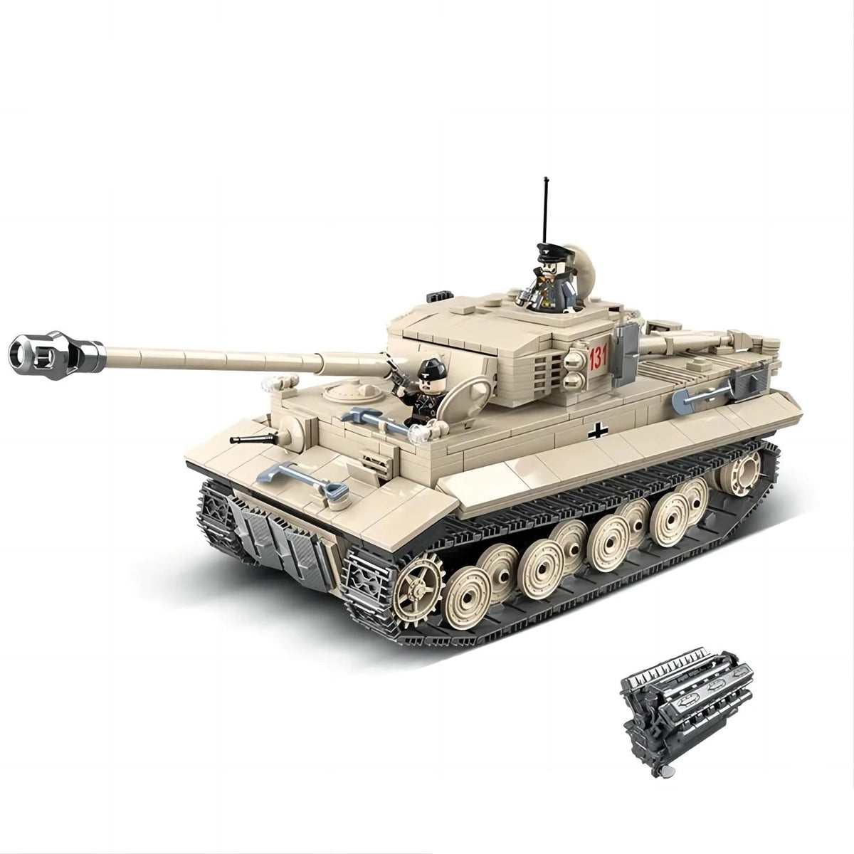 Quanguan 100061 WW2 Tiger Tank - 1018pcs building blocks set - view 3 | Power Blockz