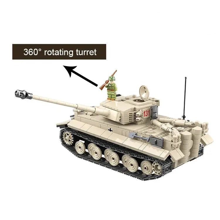 Quanguan 100061 WW2 Tiger Tank - 1018pcs building blocks set - view 5 | Power Blockz