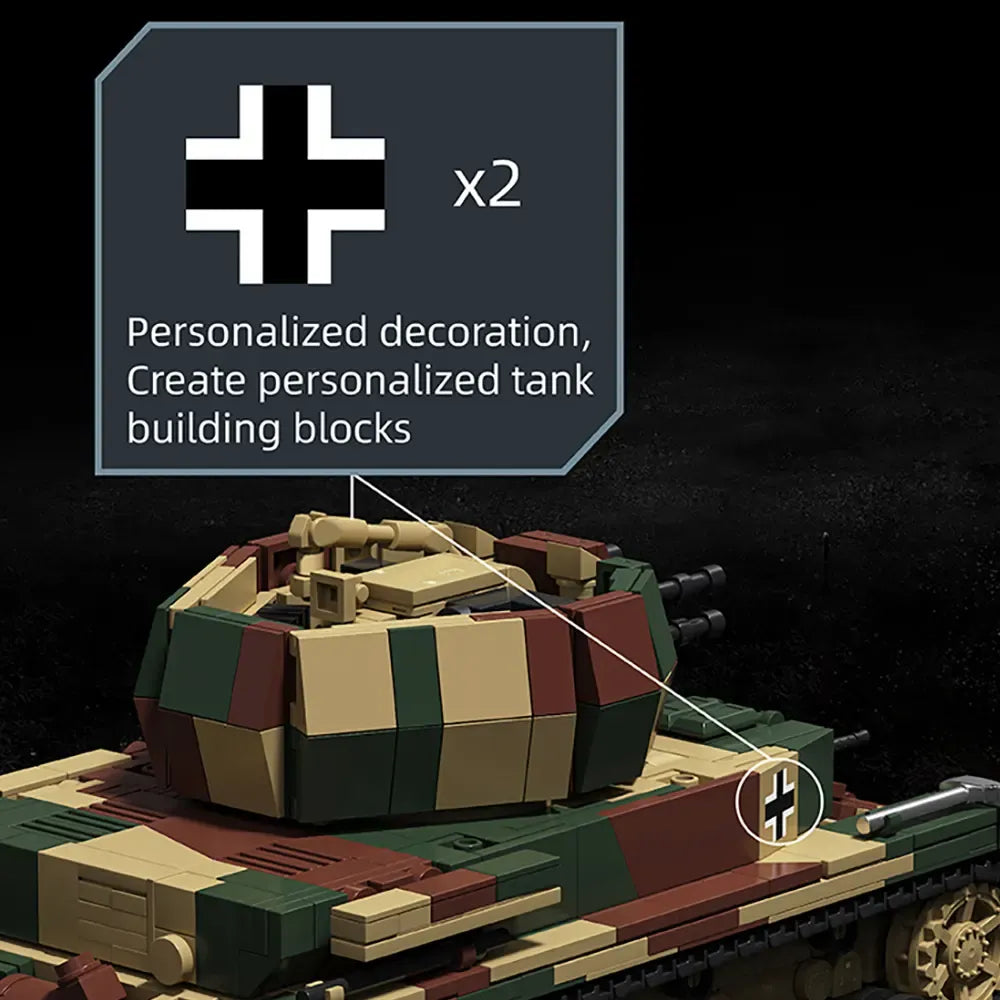 12GO 97031 - Wirbelwind Flakpanzer IV Tank - vue 11 | Power Blockz