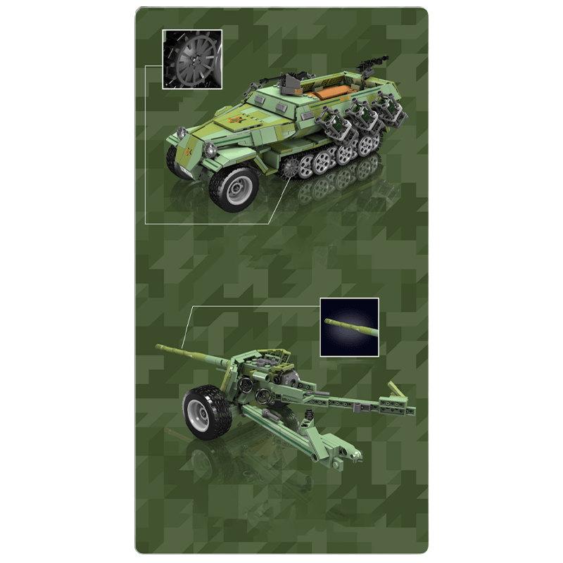 Mould King 20027 - KFZ 251 Half Track - vue 5 | Power Blockz