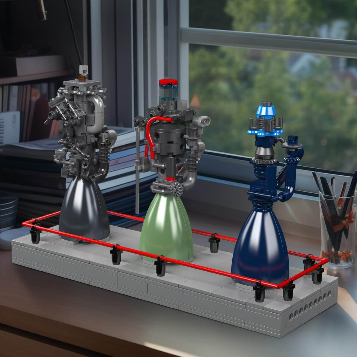 Mould King 10247 - Methalox Rocket Engine Display - vue 3 | Power Blockz