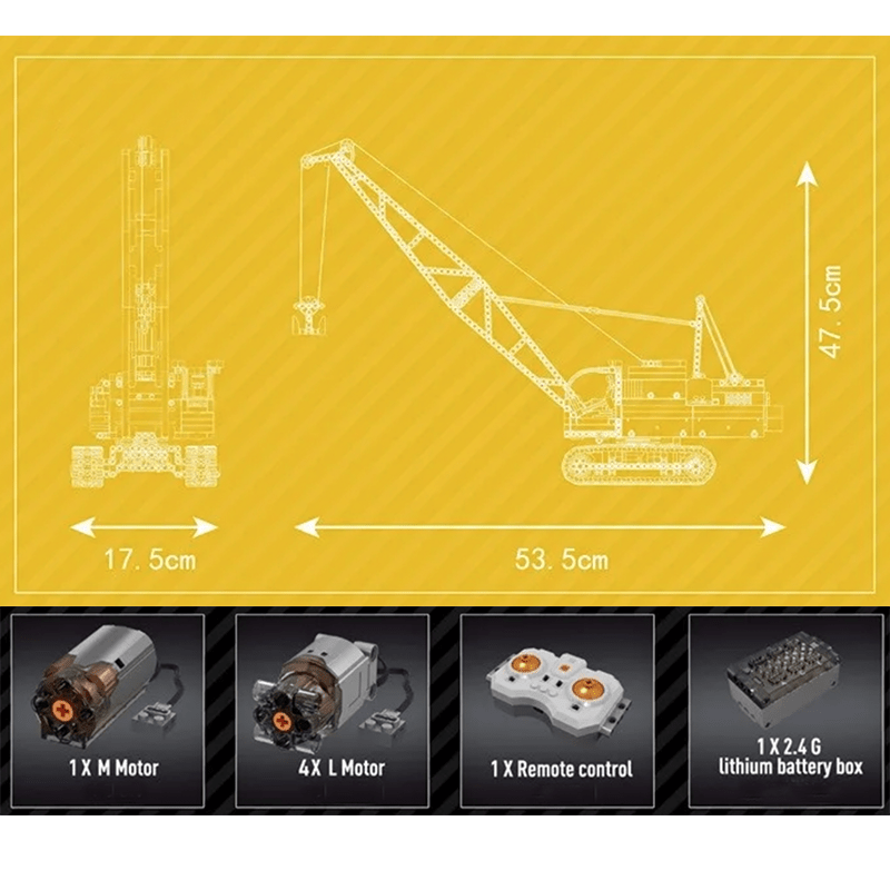 Mould King 17001 - RC Crawler Crane - vue 8 | Power Blockz