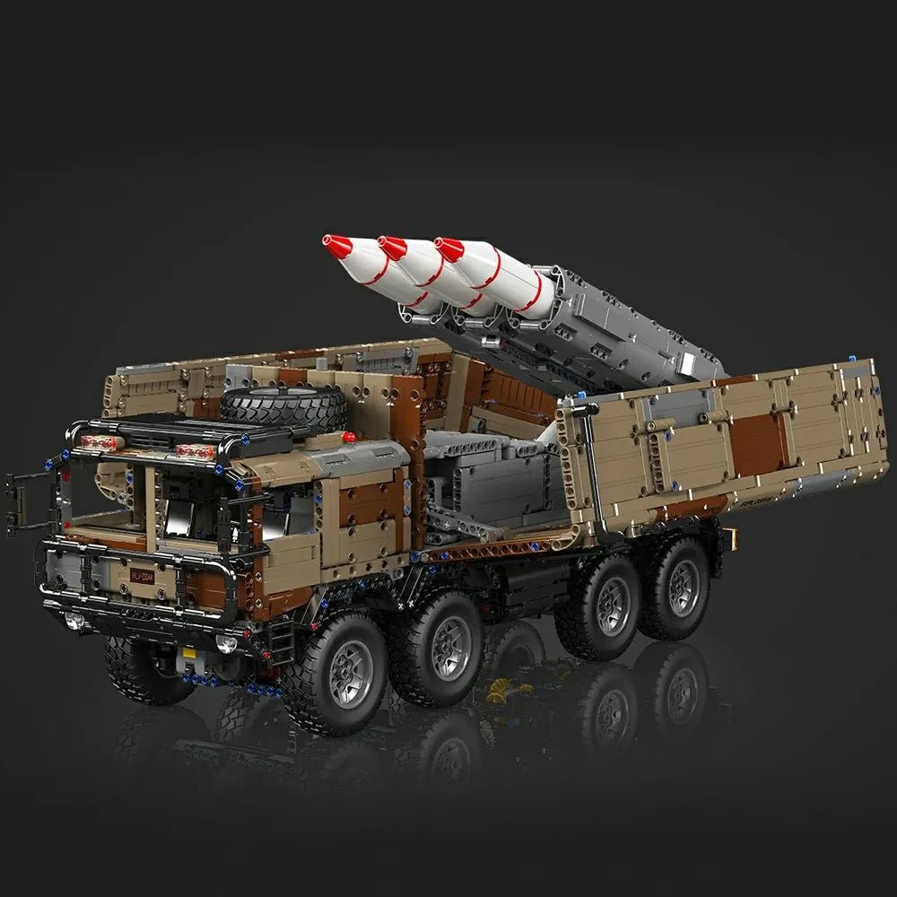 Mould King 20040 - Remote Controlled - Desert Sand Camo - 8x8 Desert Heavy Hauler - vue 12 | Power Blockz