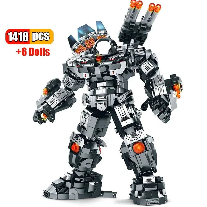 Ly 76060 - Transforming Super Heroes Steel Mecha Robot Bricks Toy - vue 4 | Power Blockz