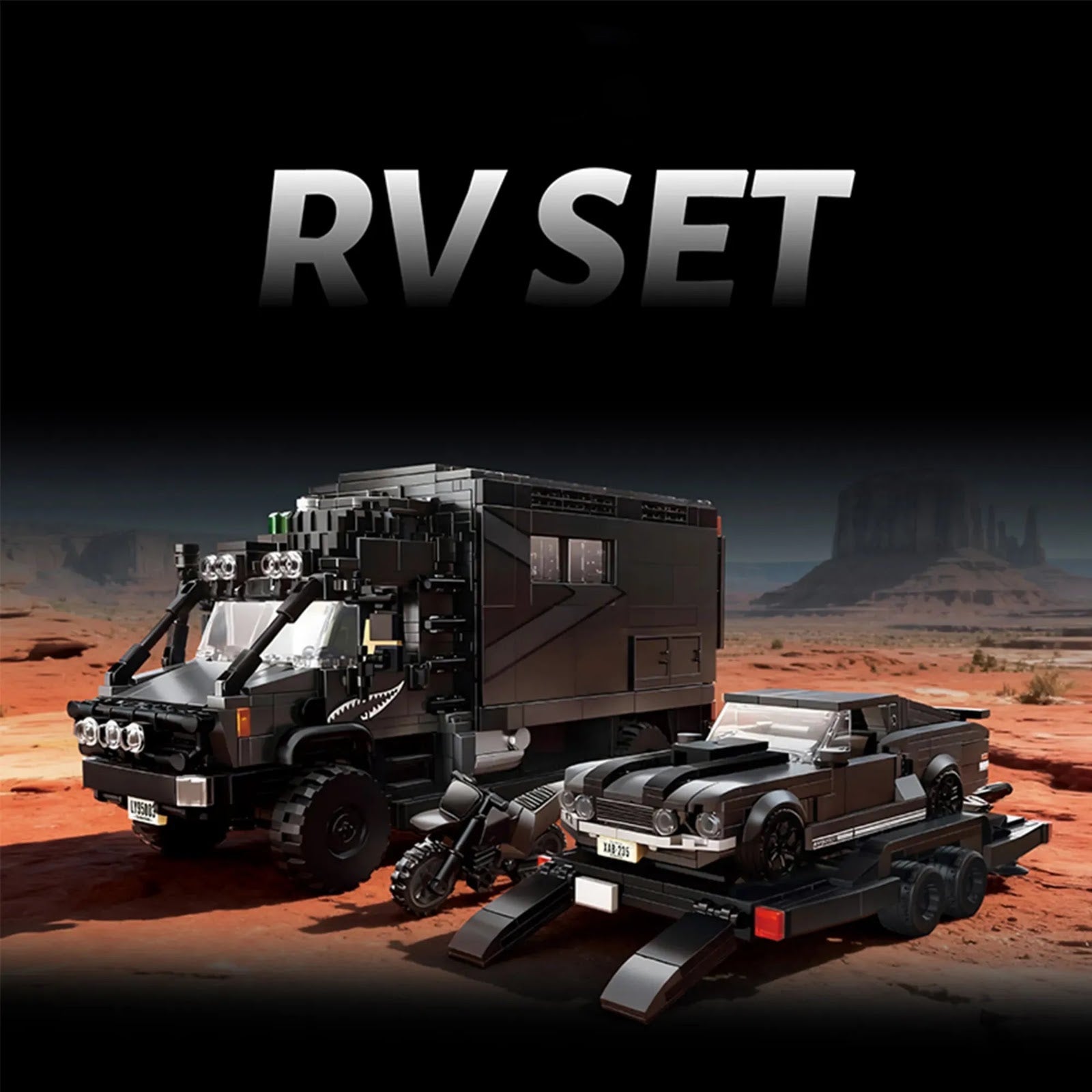 12GO 95003 - Unimog RV + Muscle Car Set - vue 2 | Power Blockz