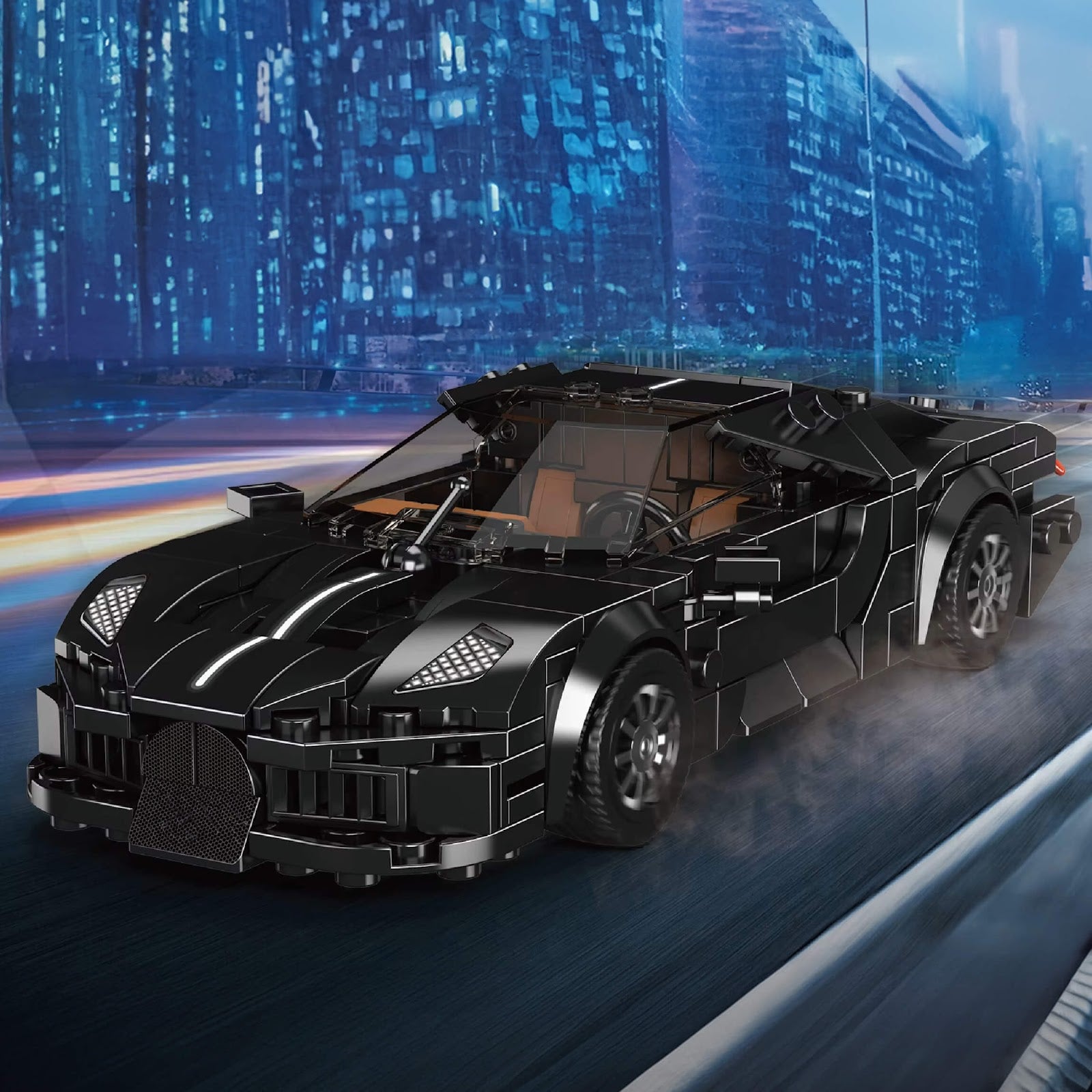 Mould King 27096 - La Voiture Noire Hypercar - vue 2 | Power Blockz