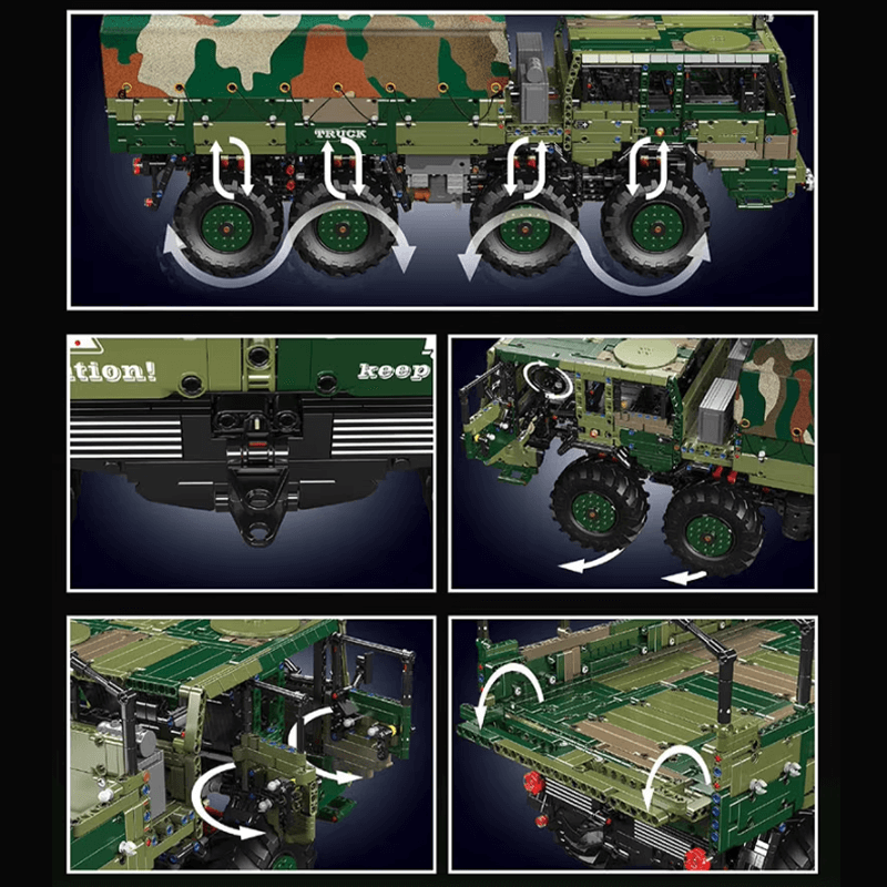 Mould King 20039 - RC 4x4 Military Hauler - vue 7 | Power Blockz