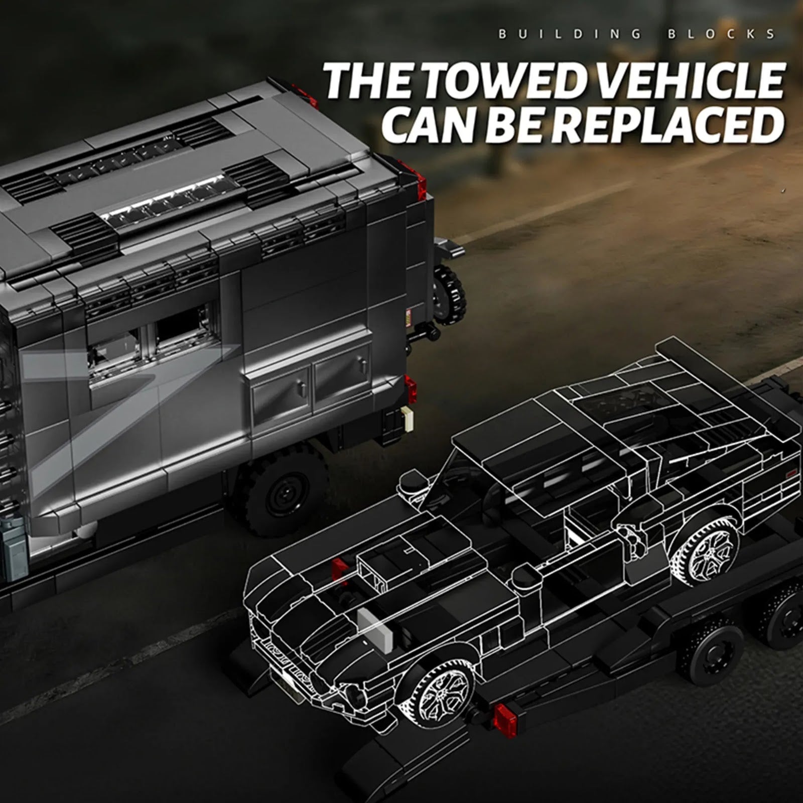 12GO 95003 - Unimog RV + Muscle Car Set - vue 6 | Power Blockz