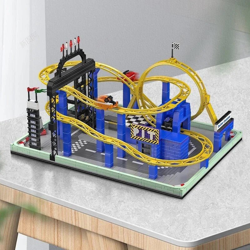 Mould King 11020 - Spinning Roller Coaster Park - vue 5 | Power Blockz