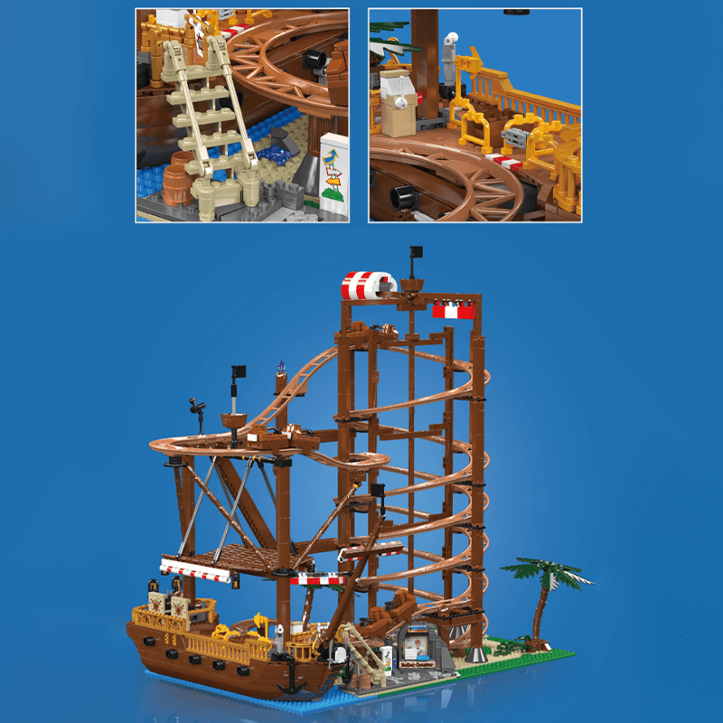 Mould King 11013 - The Pirate Roller Coaster - vue 4 | Power Blockz