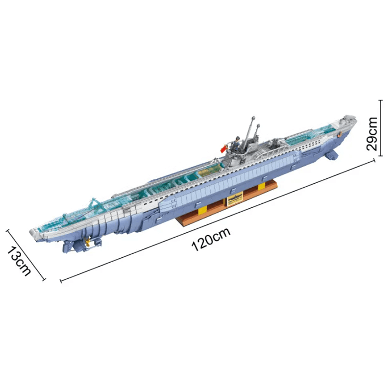 Panlos 628011 - VIIC U-552 Submarine - vue 8 | Power Blockz