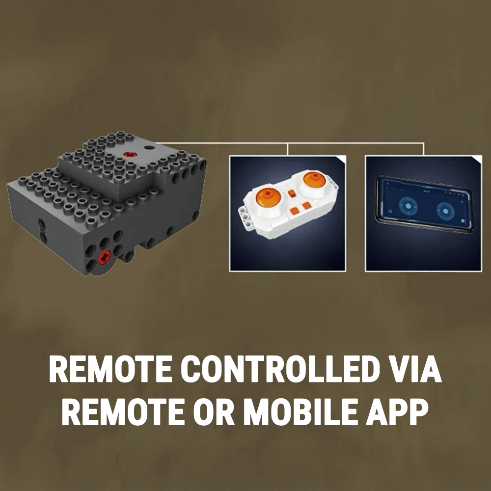 Mould King 20043 - M24 Chaffee Tank Remote Control - vue 5 | Power Blockz