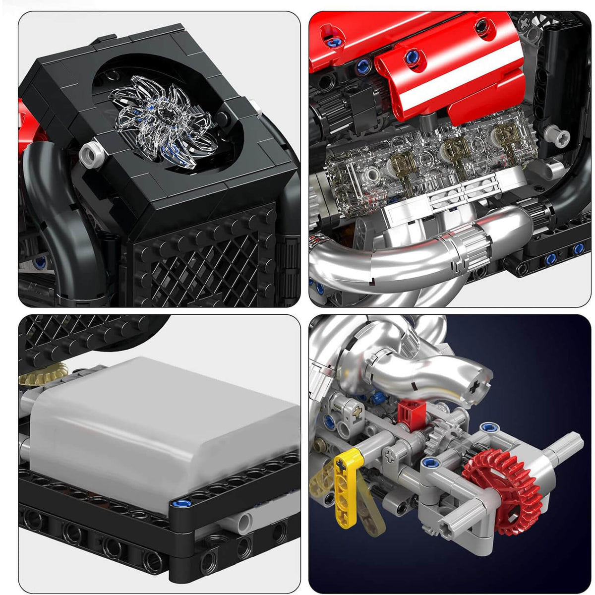 Mould King 10188 - V8 Formula 1 Engine - vue 4 | Power Blockz