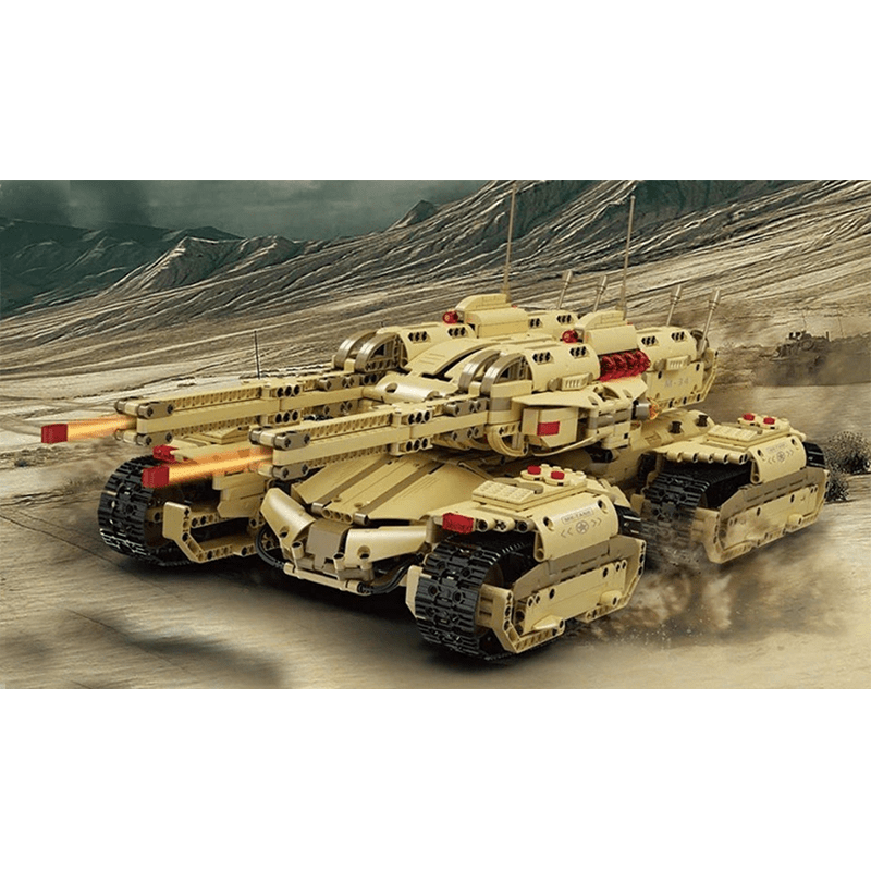 Mould King 20011 - Remote Controlled Army 4 Track Tank - vue 2 | Power Blockz