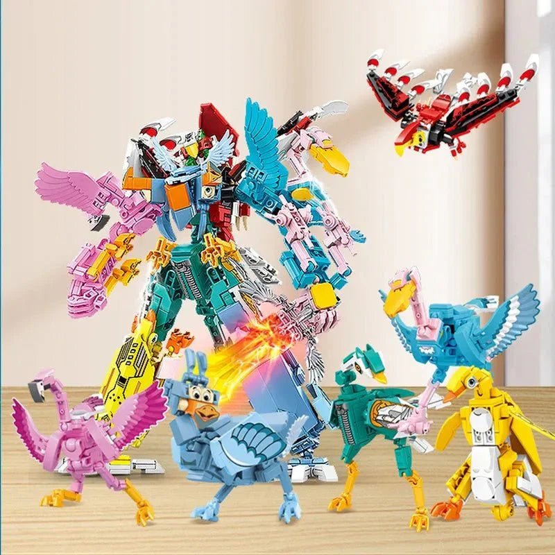 Sembo Flying Birds Mecha - Transformation Flying Birds Robot Sky Knight - vue 5 | Power Blockz
