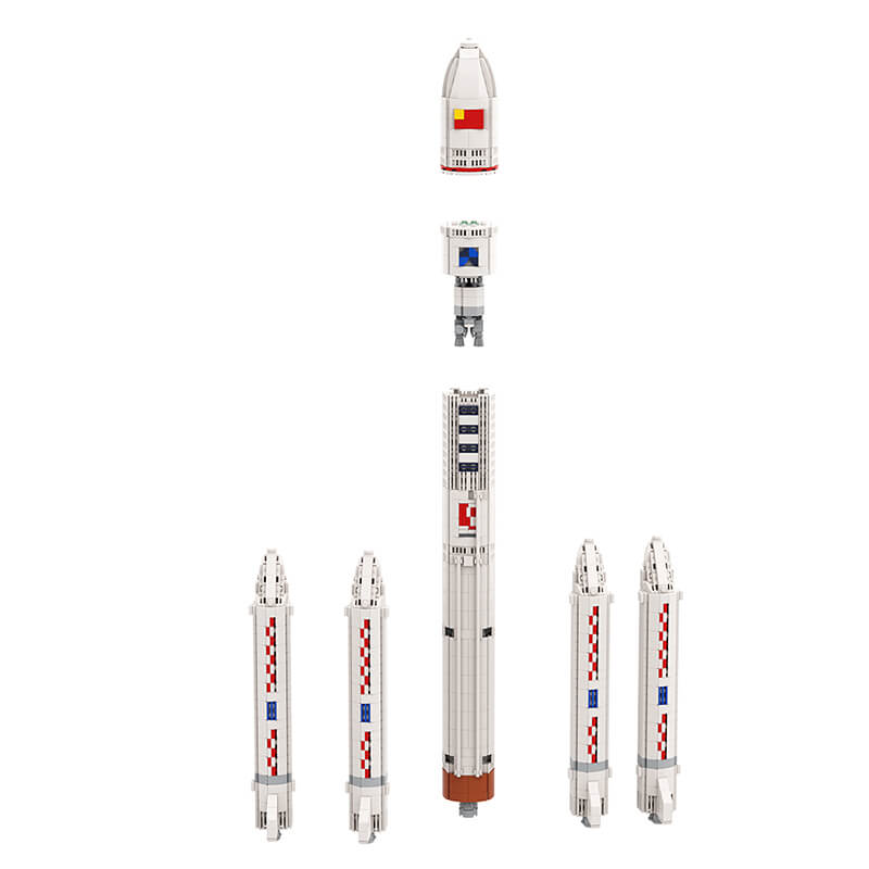Gobricks MOC-94784 - 1:110 Long March 5 - vue 3 | Power Blockz