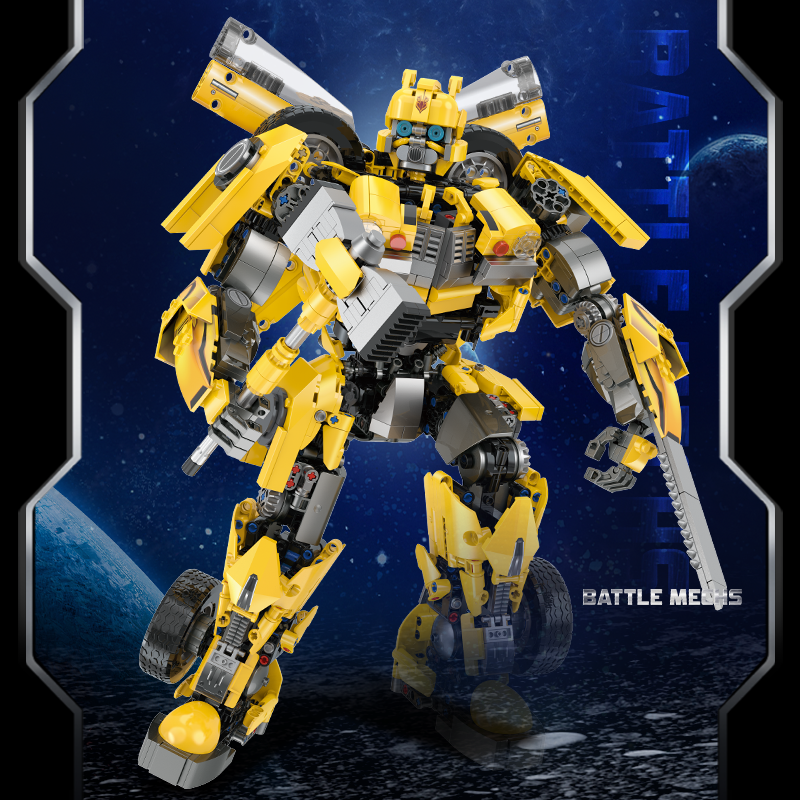 10536 - Goldenclad Yellow Battle Mecha - View 6 | Power Blockz