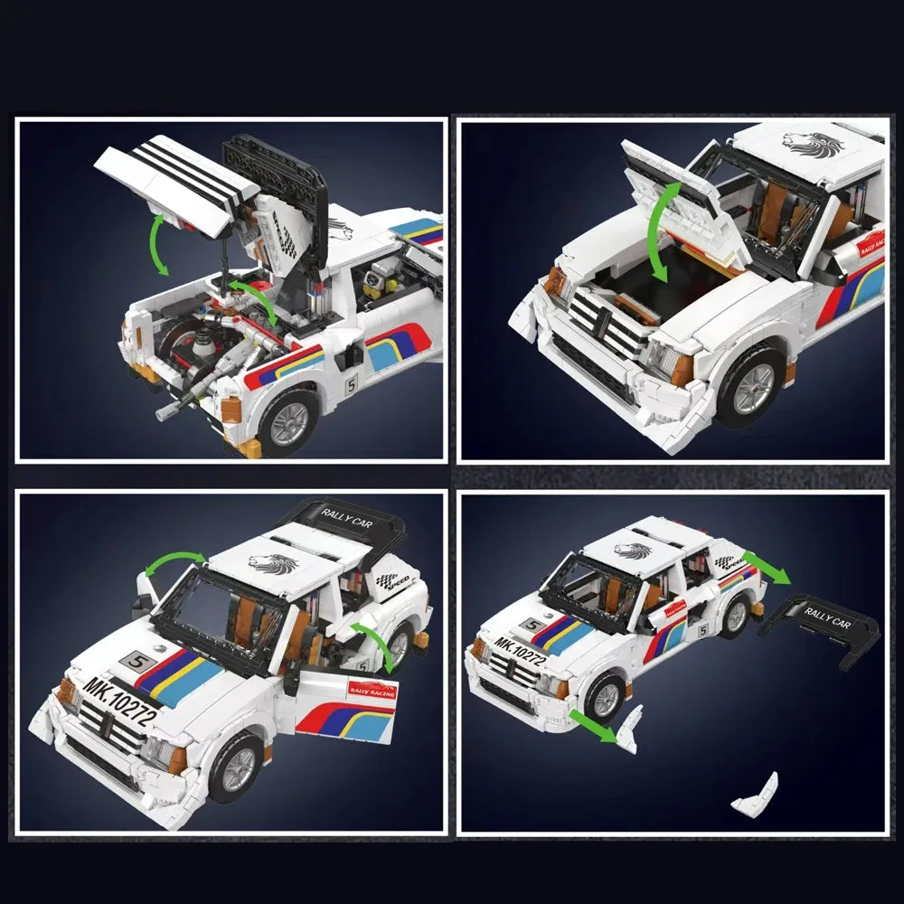 MouldKing 10272 - 205 T16 EVO2 Classic Rally - vue 6 | Power Blockz