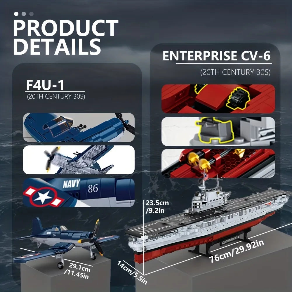 FC4206 - The USS CV-6 Enterprise Battleship - vue 5 | Power Blockz