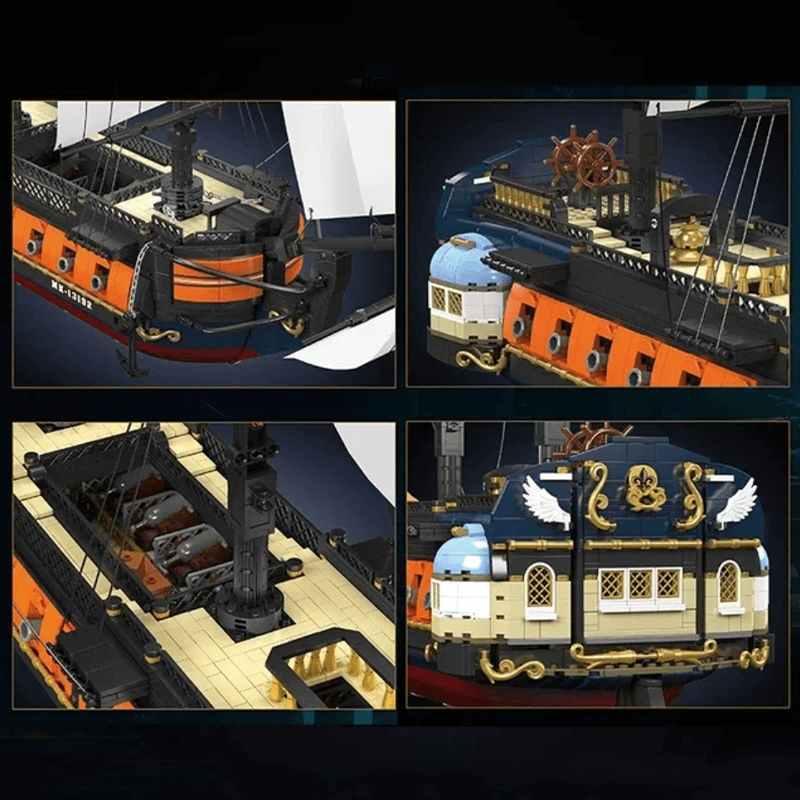 Mould King 13192 - Classic Sailing Ship Explorer - vue 5 | Power Blockz