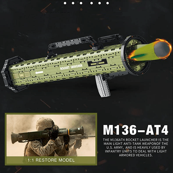 Reobrix 77027 - M136 AT-4 Anti Tank Grenade Launcher - vue 9 | Power Blockz